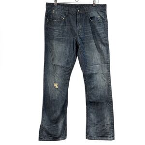Buffalo David Bitton slim straight Fit Distressed Jeans cotton 34 denim